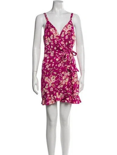 Pre-owned Sézane Floral Print Mini Dress W/ Tags In Pink