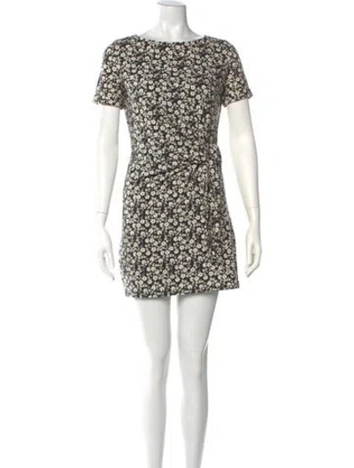 Pre-owned Sézane Floral Print Mini Dress In White
