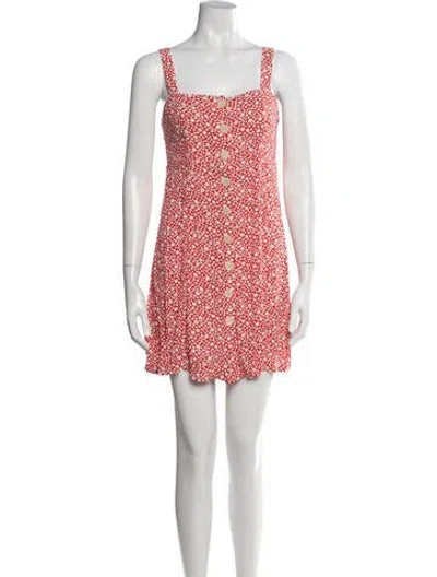 Pre-owned Sézane Floral Print Mini Dress In White