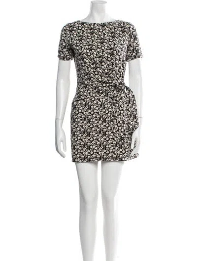 Pre-owned Sézane Floral Print Mini Dress In White