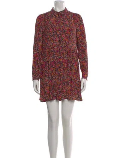 Pre-owned Sézane Floral Print Mini Dress In Yellow