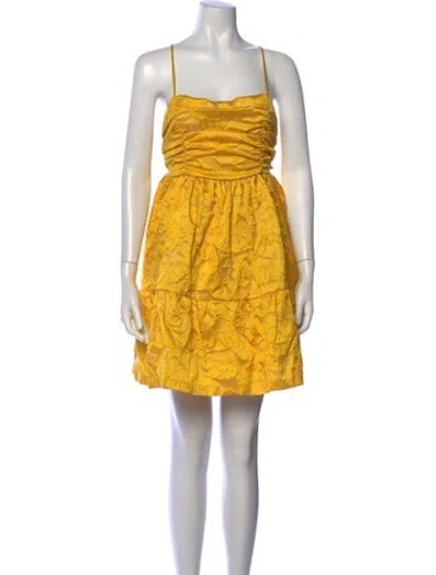 Pre-owned Sézane Floral Print Mini Dress In Yellow