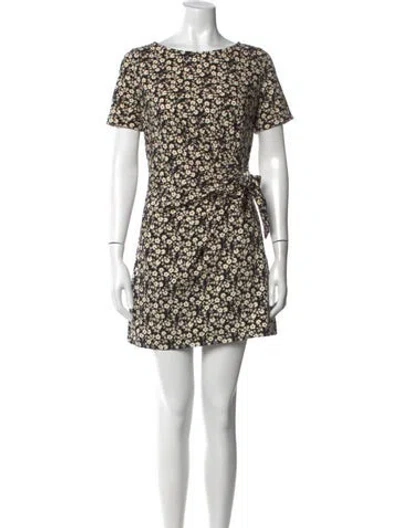 Pre-owned Sézane Floral Print Mini Dress In Yellow