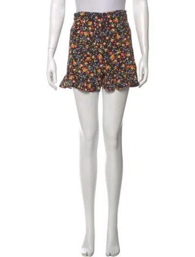 Pre-owned Sézane Floral Print Mini Shorts In Blue