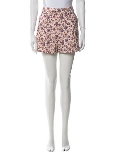 Pre-owned Sézane Floral Print Mini Shorts In Neutral