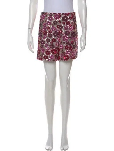Pre-owned Sézane Floral Print Mini Shorts In Neutral
