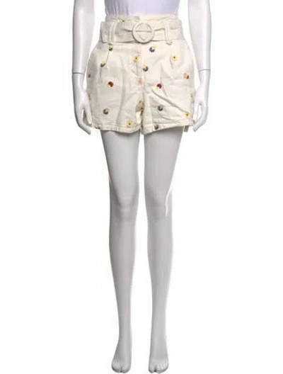 Pre-owned Sézane Floral Print Mini Shorts In Neutrals