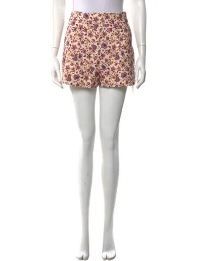 Pre-owned Sézane Floral Print Mini Shorts In Neutrals