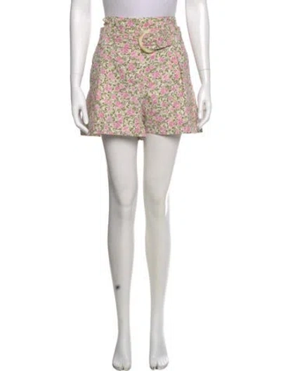 Pre-owned Sézane Floral Print Mini Shorts In Pink