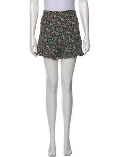 Pre-owned Sézane Floral Print Mini Shorts W/ Tags In Black
