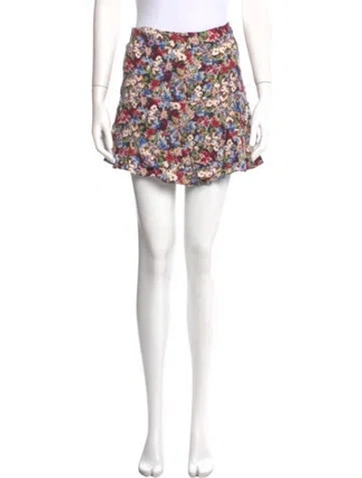 Pre-owned Sézane Floral Print Mini Shorts W/ Tags In Green