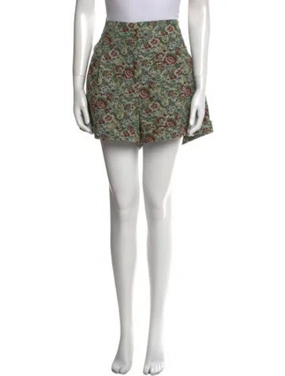 Pre-owned Sézane Floral Print Mini Shorts W/ Tags In Green