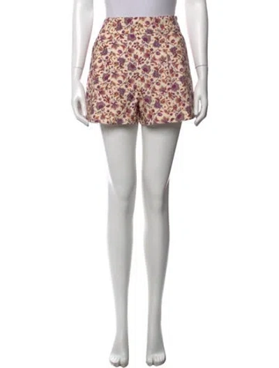 Pre-owned Sézane Floral Print Mini Shorts W/ Tags In Green