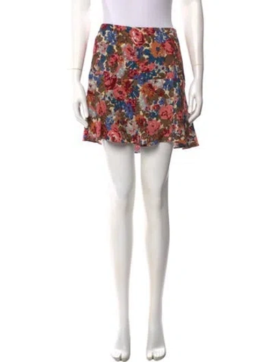 Pre-owned Sézane Floral Print Mini Shorts W/ Tags In Neutral