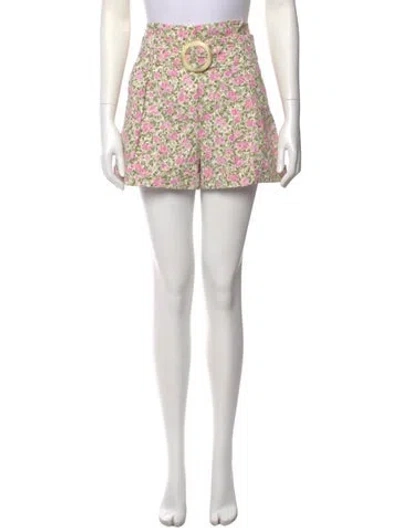 Pre-owned Sézane Floral Print Mini Shorts W/ Tags In Pink
