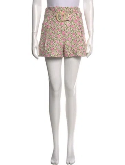 Pre-owned Sézane Floral Print Mini Shorts W/ Tags In Pink