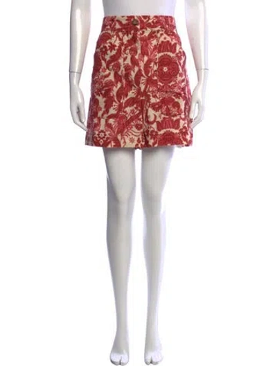 Pre-owned Sézane Floral Print Mini Shorts W/ Tags In Red