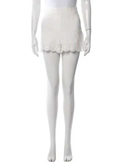 Pre-owned Sézane Floral Print Mini Shorts In White