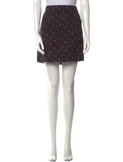 Pre-owned Sézane Floral Print Mini Skirt In Blue