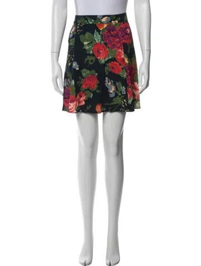 Pre-owned Sézane Floral Print Mini Skirt In Blue