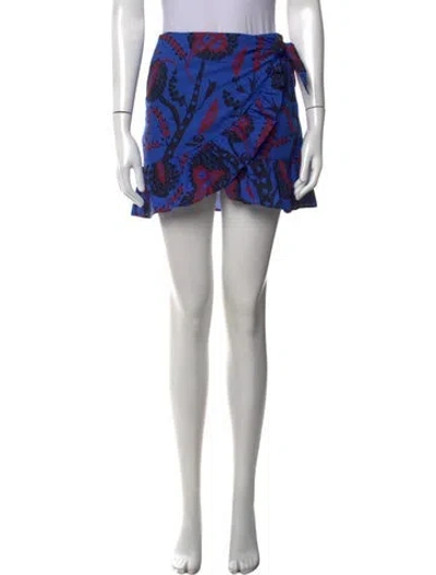 Pre-owned Sézane Floral Print Mini Skirt In Blue