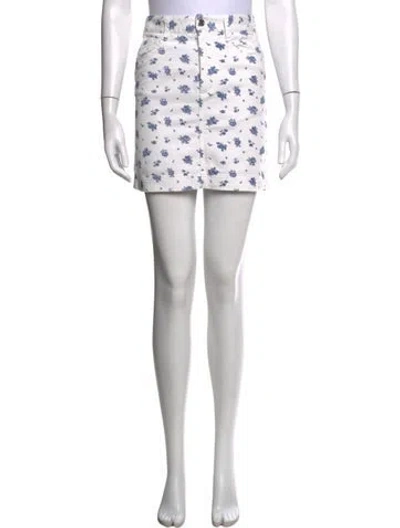 Pre-owned Sézane Floral Print Mini Skirt In Blue