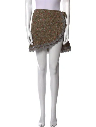 Pre-owned Sézane Floral Print Mini Skirt In Multi