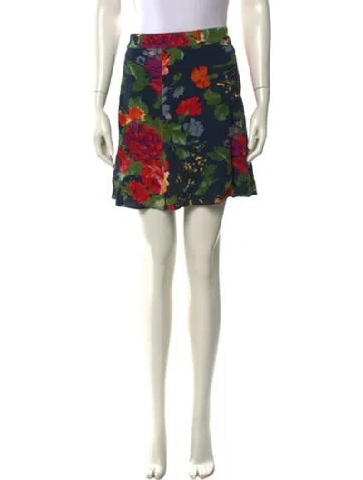 Pre-owned Sézane Floral Print Mini Skirt In Multi
