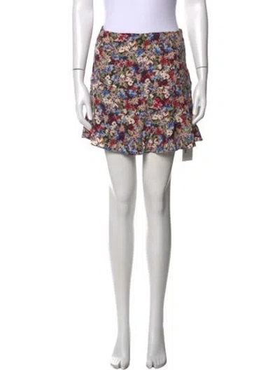 Pre-owned Sézane Floral Print Mini Skirt In Neutrals