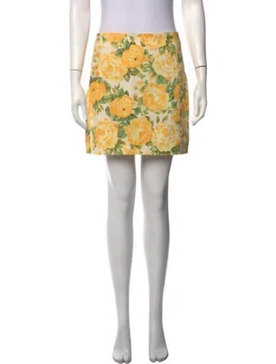 Pre-owned Sézane Floral Print Mini Skirt In Neutrals