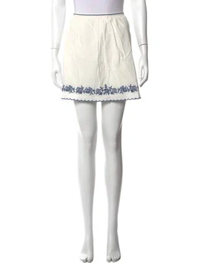 Pre-owned Sézane Floral Print Mini Skirt In Silver