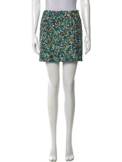 Pre-owned Sézane Floral Print Mini Skirt W/ Tags In Blue
