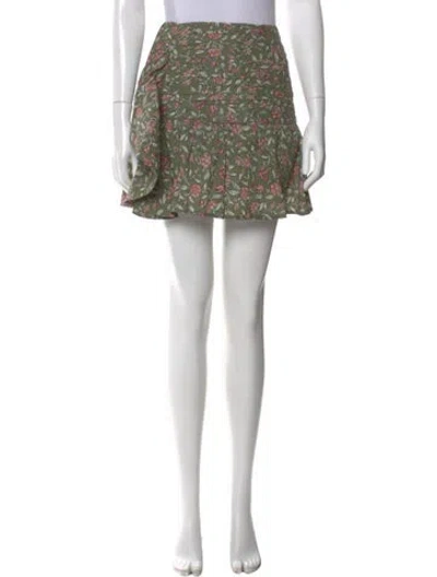 Pre-owned Sézane Floral Print Mini Skirt W/ Tags In Green