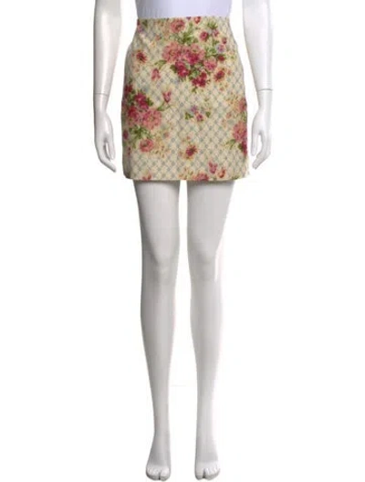 Pre-owned Sézane Floral Print Mini Skirt W/ Tags In Green