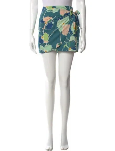 Pre-owned Sézane Floral Print Mini Skirt W/ Tags In Neutral