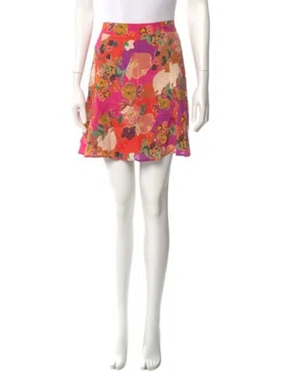 Pre-owned Sézane Floral Print Mini Skirt W/ Tags In Neutral