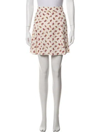 Pre-owned Sézane Floral Print Mini Skirt W/ Tags In Neutrals