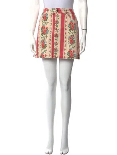 Pre-owned Sézane Floral Print Mini Skirt W/ Tags In Neutrals