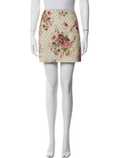 Pre-owned Sézane Floral Print Mini Skirt W/ Tags In Neutrals