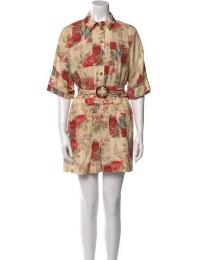 Pre-owned Sézane Floral Print Romper In Neutral