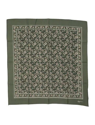 Pre-owned Sézane Floral Print Scarf In Green