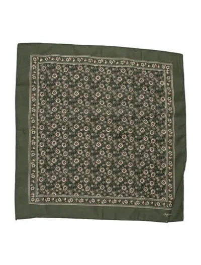 Pre-owned Sézane Floral Print Scarf In Green