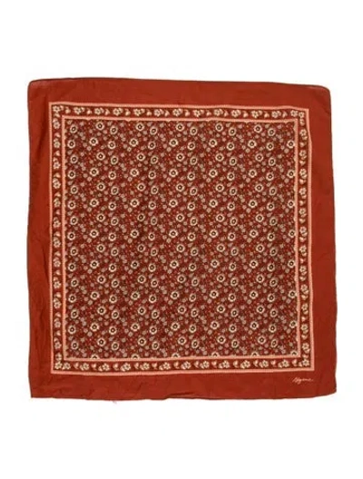 Pre-owned Sézane Floral Print Scarf In Orange