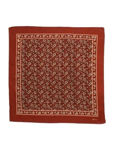Pre-owned Sézane Floral Print Scarf In Orange