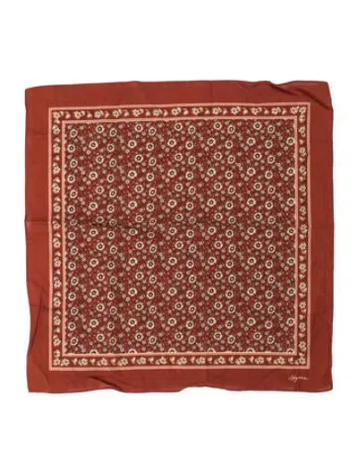 Pre-owned Sézane Floral Print Scarf In Orange