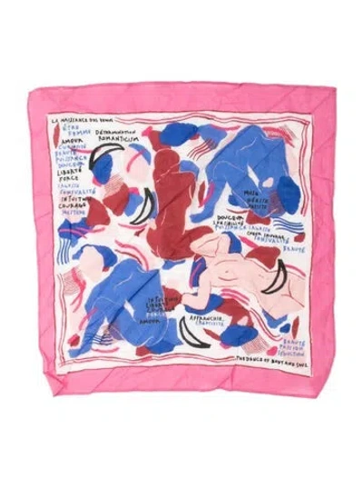 Pre-owned Sézane Floral Print Scarf In Pink