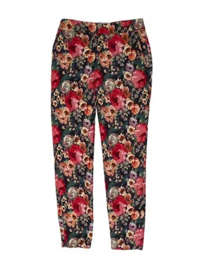 Pre-owned Sézane Floral Print Skinny Leg Pants In Multi