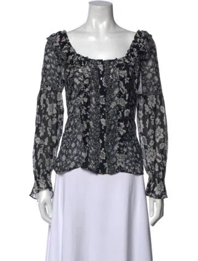 Pre-owned Sézane Floral Print Square Neckline Blouse