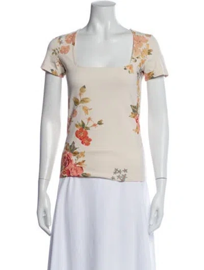 Pre-owned Sézane Floral Print Square Neckline Top In Multi