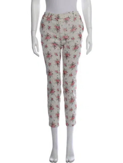 Pre-owned Sézane Floral Print Straight Leg Pants In Multi